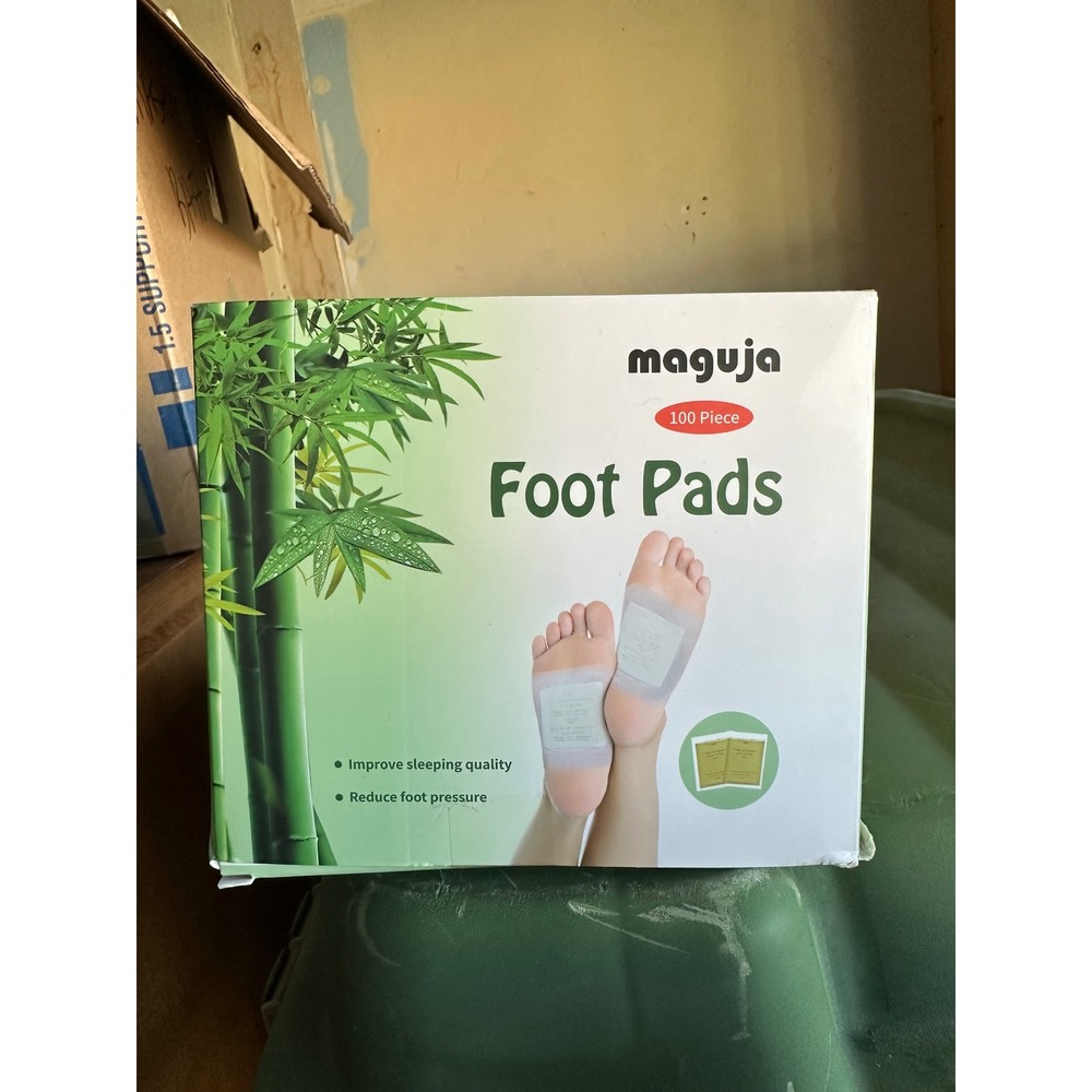 Maguja Foot Pads - 100 Count Bulk Pack Natural Bamboo & Ginger Sealed Packs